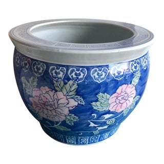 Vintage Large Chinese Planter/Fishbowl-Stamped For Sale