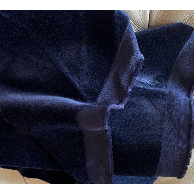 English Jim Thompson Midnight Blue Velvet Fabric 30 Yds - Madox /Jt013626001 For Sale - Image 3 of 5