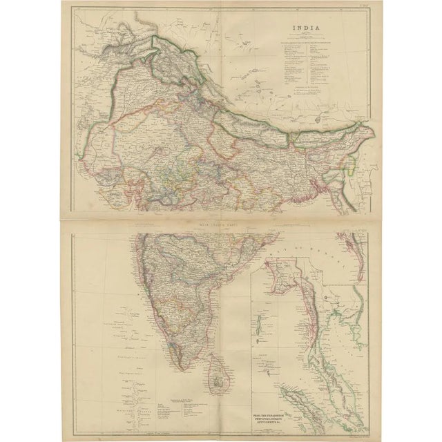 Vintage Cartographic Collection Set of India Explored by W. G. Blackies, 1859, Set of 2 For Sale