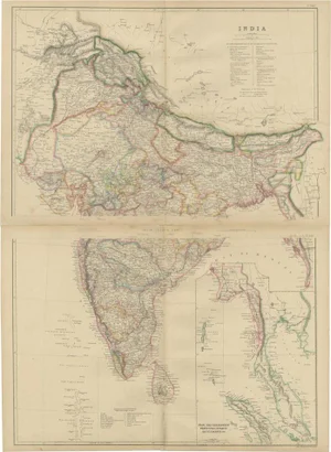 Vintage Cartographic Collection Set of India Explored by W. G. Blackies, 1859, Set of 2