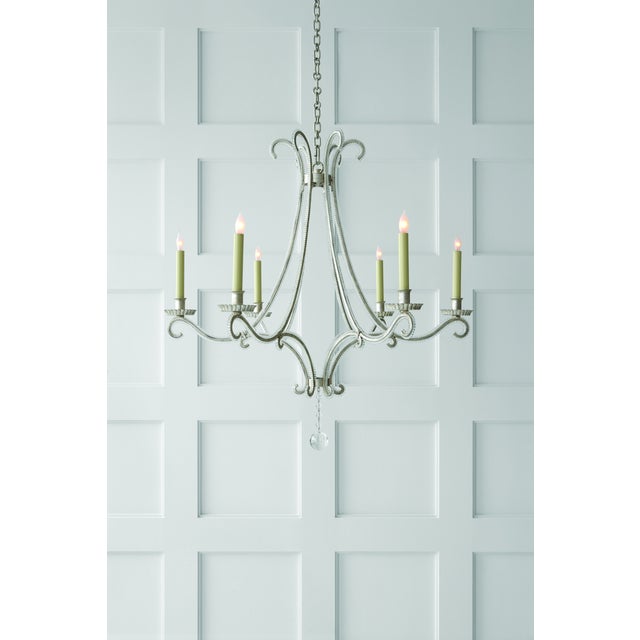Traditional Chapman & Myers for Visual Comfort Signature Oslo Medium Chandelier in Burnished Silver Leaf with Crystal For Sale - Image 3 of 4