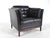 1960s Danish Black Leather Lounge Armchair from Mogens Hansen, Denmark, 1960s For Sale - Image 5 of 18