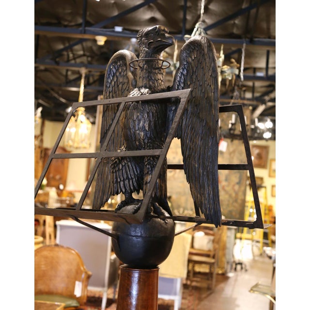 Early 19th Century 19th Century French Empire Double-Side Lectern on Cabinet With Carved Eagle For Sale - Image 5 of 11