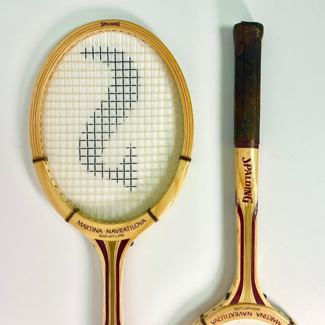 1980s Vintage Martina Navratilova Signature Spaulding Tennis Racket - A Pair For Sale - Image 11 of 12