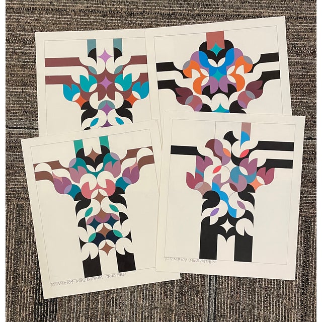 Totem Paintings by Mike Bathum - Set of Four For Sale - Image 6 of 7