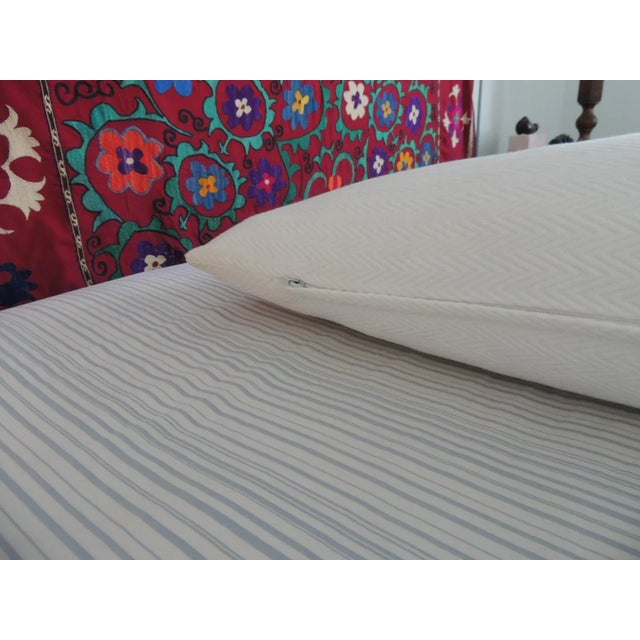 Frette White Fabric Long Bolster Decorative Pillow For Sale - Image 4 of 5