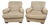 Baker Upholstered Club Armchairs Lounge Chairs With Matching Pillows - a Pair For Sale
