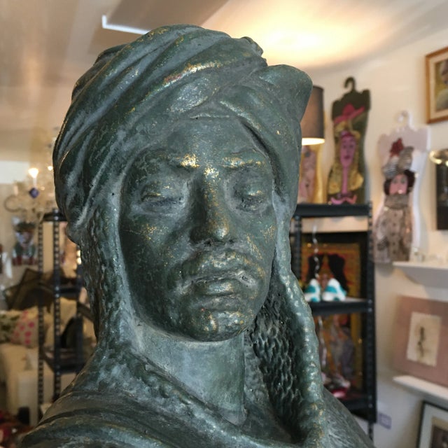 Metal Metal Standing Warrior Lamp With Frosted Glass Torch For Sale - Image 7 of 13