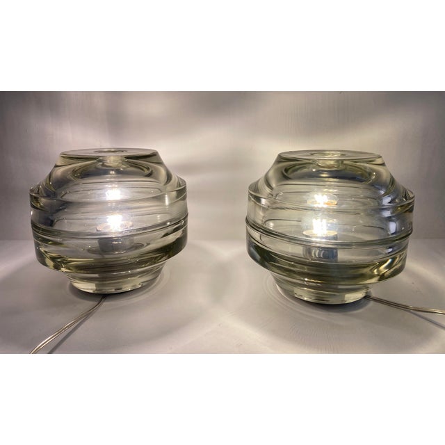 Vintage Italian Andromeda Model Glass Lamps by Flavio Poli for Poliarte, 1960s, Set of 2 For Sale - Image 7 of 9