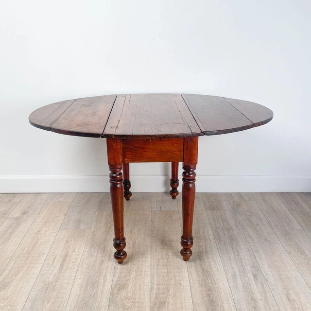 Mid 19th Century Pine Dropleaf Table, u.s.a., 19th Century For Sale - Image 5 of 9
