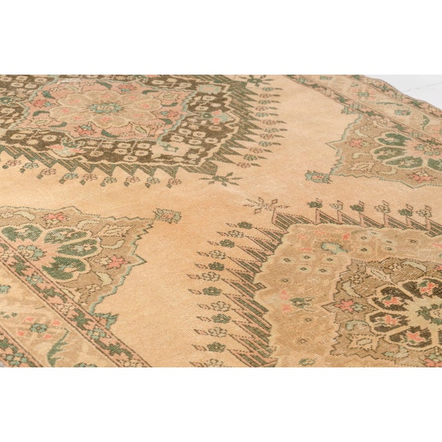 Kurdish Beige Hallway Runner Carpet For Sale - Image 9 of 10