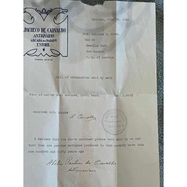 Brown Pair of 18th Century Portuguese Carved Wood Wall Sconces With Provenance For Sale - Image 8 of 8