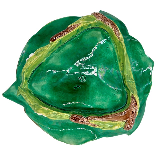 A George Jones Majolica Kingfisher on Lily Pad Luncheon Tray, English, Ca. 1875 For Sale - Image 11 of 12
