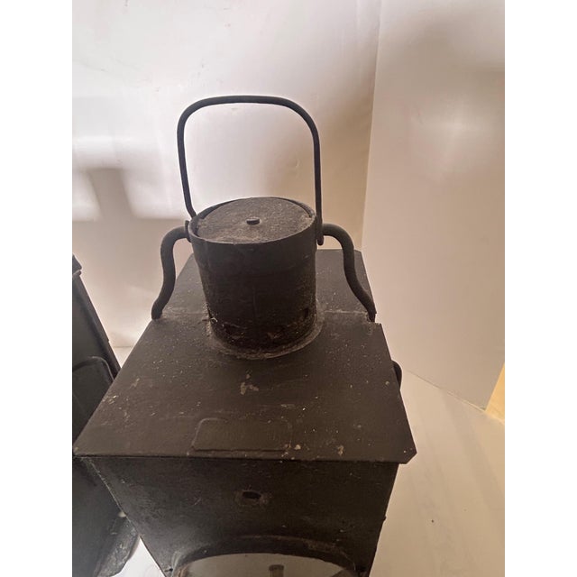 Vintage Railroad Lanterns From Denmark - a Pair For Sale - Image 9 of 12