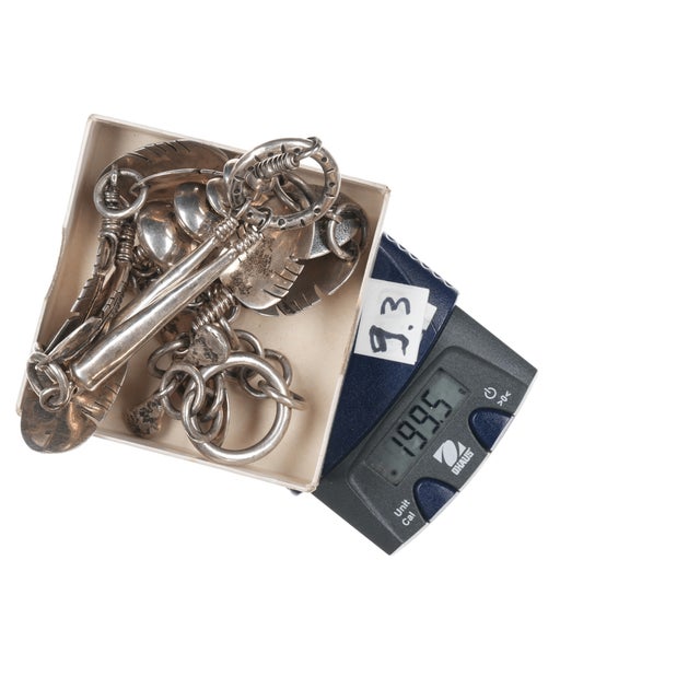 Heavy vintage Native American sterling feather necklace. 26" long necklace, other measurements in pics. Very well made and...