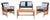 Rocklin 4-Piece Outdoor Set, Natural/Navy Cushion With Blue & White Mosaic Pillows For Sale - Image 9 of 9