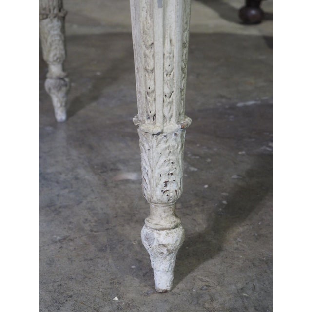 Antique French Louis XVI Style Painted Center Table With Marble Top, Late 1800s For Sale In Dallas - Image 6 of 18