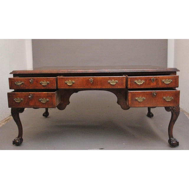 Antique Walnut Partners Desk, 1890 For Sale - Image 6 of 16
