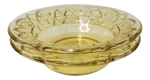 1930s Federal Glass Rosemary Amber Fruit Bowls Set of 2