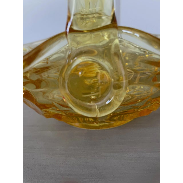 Vintage Indiana Glass Constellation Yellow-Colored Glass Basket For Sale - Image 9 of 10