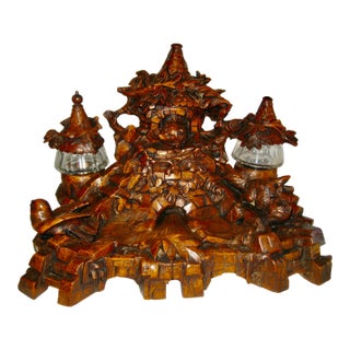 Black Forest Large Inkwell 19 Century For Sale