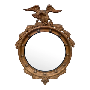 Mid 20th Century American Federal Giltwood Eagle Bullseye Convex Mirror