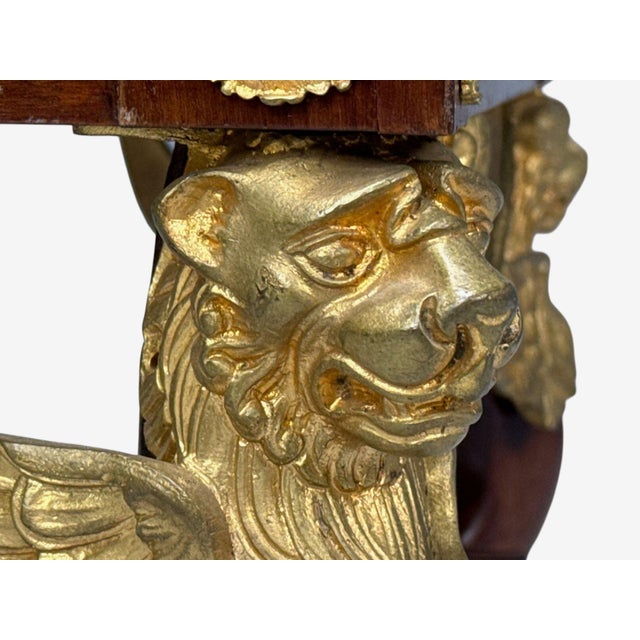 Brown French Empire Revival, Bronze, Mahogany, Fabric, Footstool, France, 19th C. For Sale - Image 8 of 14