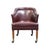Traditional Hickory Leather Co. Burgundy Leather Upholstered Wheeled Club Game Chair For Sale - Image 3 of 10