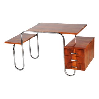 Bauhaus Walnut Writing Desk by A. Lurcat for Kovona, Czech, 1940s For Sale