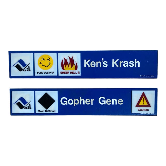 Set of 2 Vintage 1970s Ski Slope Markers Vail For Sale
