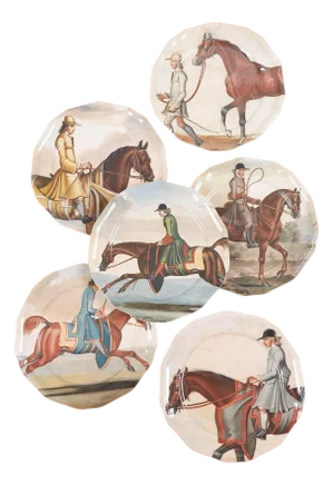 Equine Side Plates, Set of 6