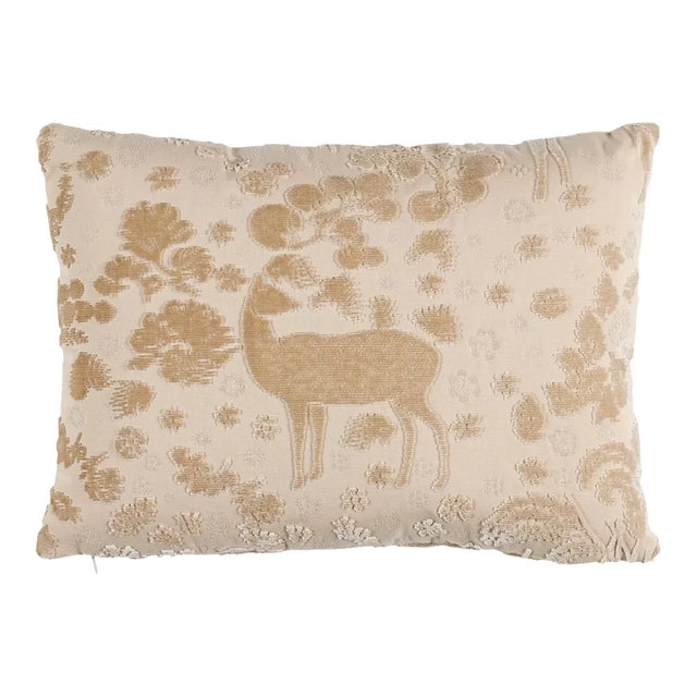 Schumacher Arbor Forest 16"x11" Lumbar Pillow in Champagne For Sale