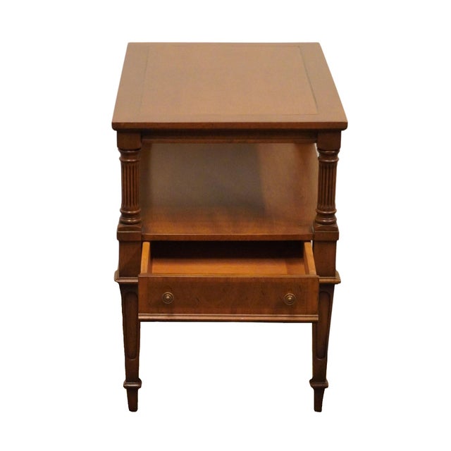 High End Vintage Banded Mahogany Italian Regency 16" Accent End Table For Sale - Image 4 of 11