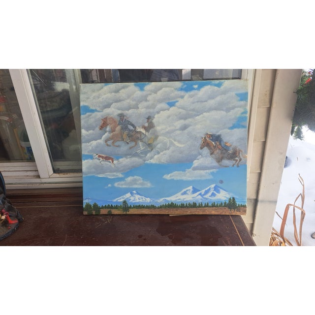 American Original Oil Painting on Canvas For Sale - Image 3 of 7