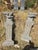 Impressive pair of monumental stone sculptures dating from the early 20th century, expertly hand-carved with remarkable...