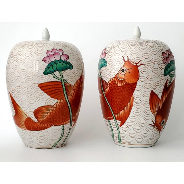 Green Large Ginger Jar Pair For Sale - Image 8 of 11
