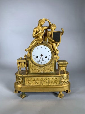 Important Empire/Directoire period clock, late 18th - early 19th century, gilt bronze