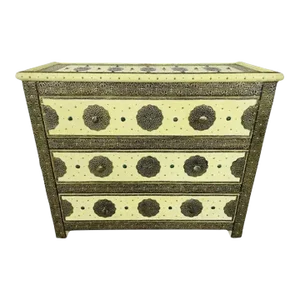 Hollywood Regency Style Off-White Commode, Nightstand or Chest