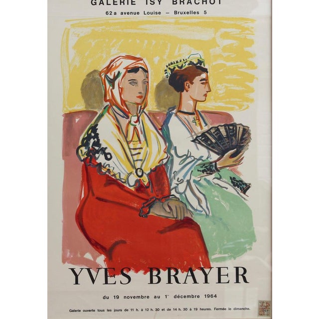 Vintage French Exhibition Poster by Yves Brayer for Galerie Isy Brachot Brussels, 1964 For Sale - Image 15 of 15