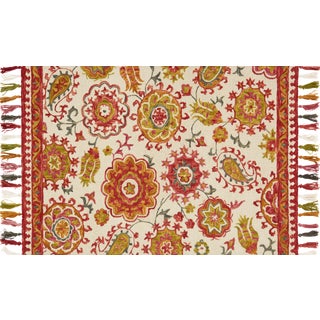 Loloi Rugs Farrah Rug, Ivory / Berry - 1'6"x1'6" For Sale