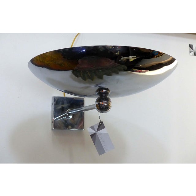 Metal 1950s Modern Chrome Disk Sconce For Sale - Image 7 of 9