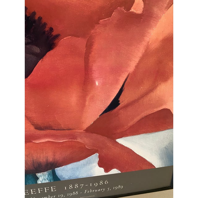 Georgia O'Keeffe Georgia O'Keefle Red Poppy Original Museum Poster New York 1980s, Framed For Sale - Image 4 of 6