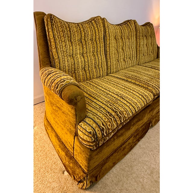 Mid-Century Modern Vintage Mid-Century Modern Highback Spanish Revival Sofa 1970s For Sale - Image 3 of 5