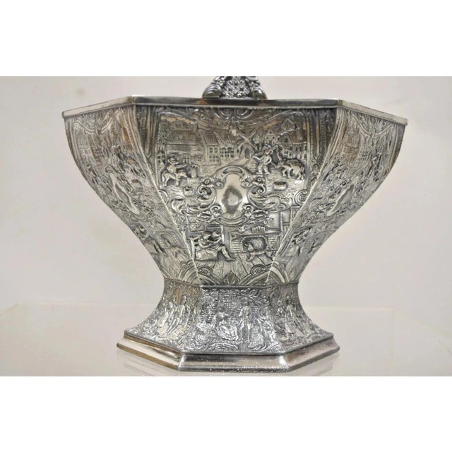 Early 20th Century Antique Derby Sp Co International Silver Plated Wedding Basket W Repousse For Sale - Image 5 of 12