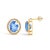 Haus of Brilliance 18K Yellow Gold 8X10 MM Blue Fluorite Oval and 1/2 Cttw Diamond Halo Stud Earrings For Sale - Image 4 of 4