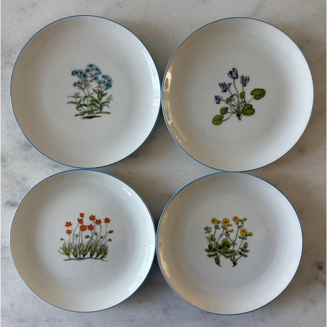 Set of 12 Vintage Takahashi Japan Lunch Plates With Botanical Designs For Sale In Austin - Image 6 of 17