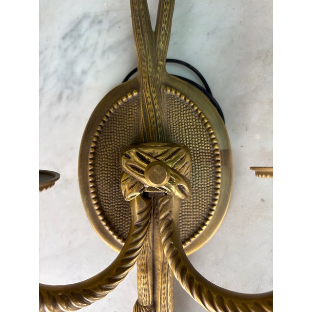 Late 19th Century Traditional Two Arm Candelabra Wall Sconce - a Pair For Sale In New York - Image 6 of 8