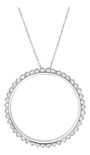 1 CT Circle of Life Diamond Necklace 14k White Gold 16"