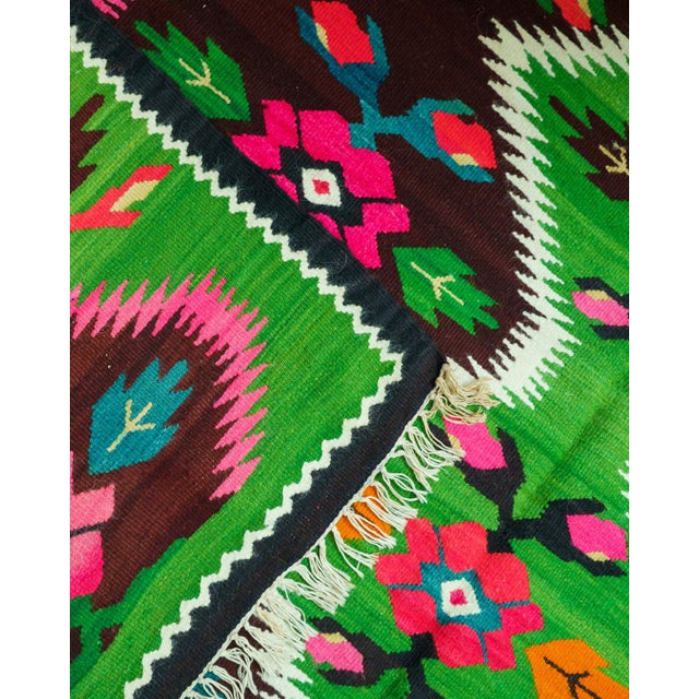 Vintage Romanian Oltenia / Muntenia-Style Handwoven Wool Flatweave Runner Rug, 1960s For Sale - Image 12 of 16