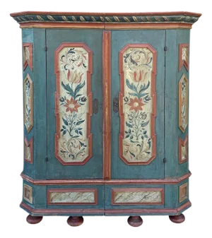 Blue Painted Fir Wardrobe